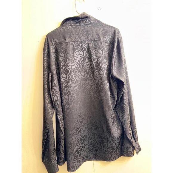 Other - Black patterned long sleeve button-up shirt size L